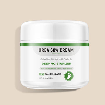 YAFUSIPE Urea Cream 60 Percent For Feet Maximum Strength Plus Salicylic Acid 2%, Tea Tree Foot Lotion For Dry Feet, Foot Cream Intensive Repair Foot Moisturizer 5.29oz