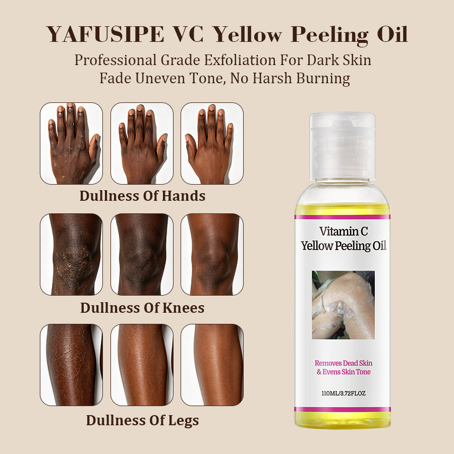 YAFUSIPE VC Strong Yellow Peeling Oil Extra Strength for Dark Skin - Vitamin C Body Exfoliator & Chemical Peel