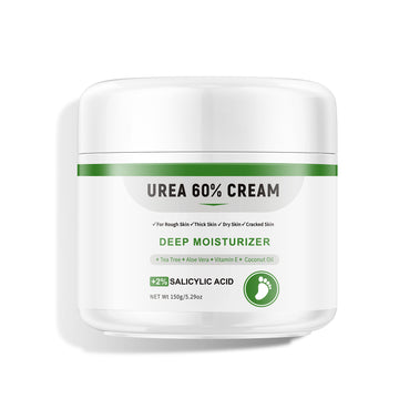 Urea Cream 60 Percent For Feet Maximum Strength Plus Salicylic Acid 2%, Tea Tree Foot Lotion For Dry Feet, Foot Cream Intensive Repair Foot Moisturizer 5.29oz