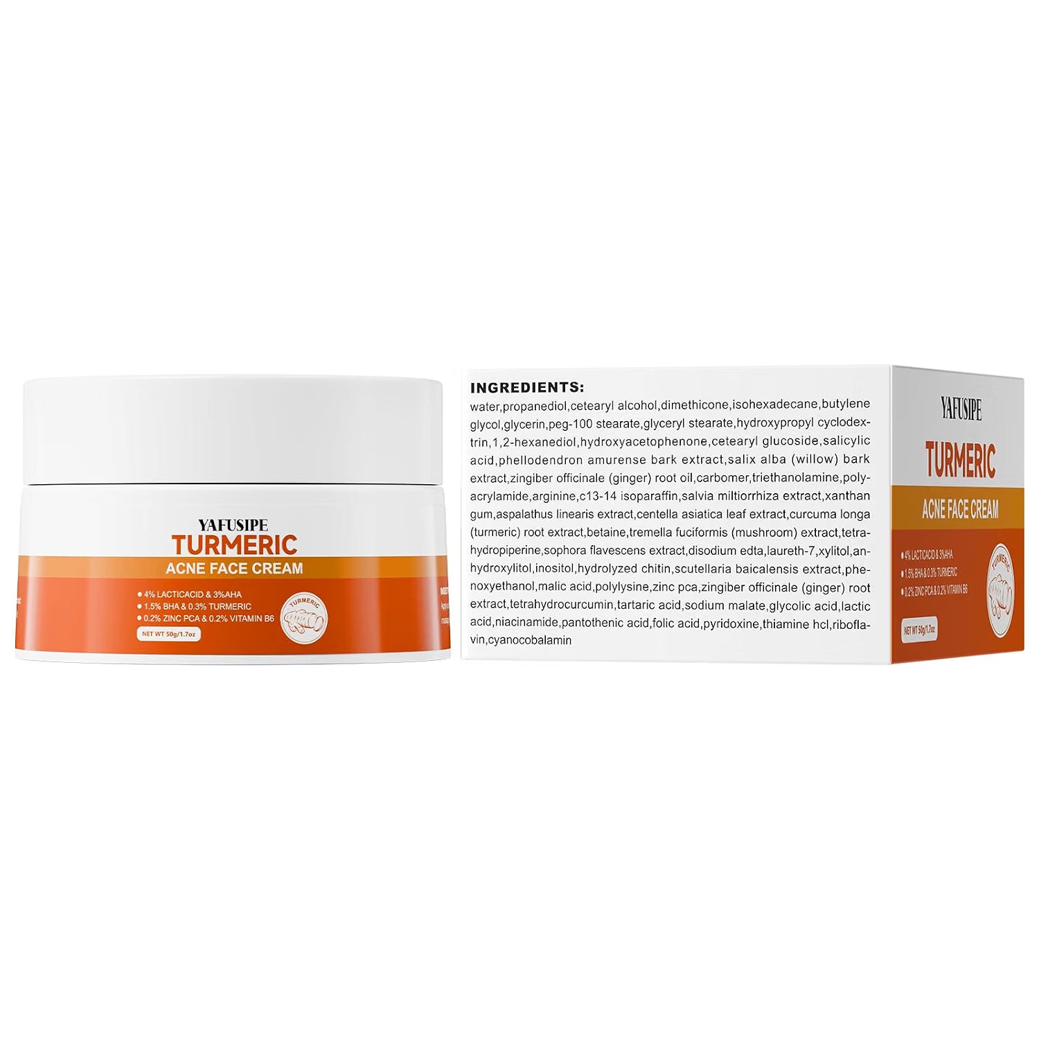 YAFUSIPE Turmeric Acne Cream Pimple Spot Treatment for Face Back Body Butt 1.7OZ