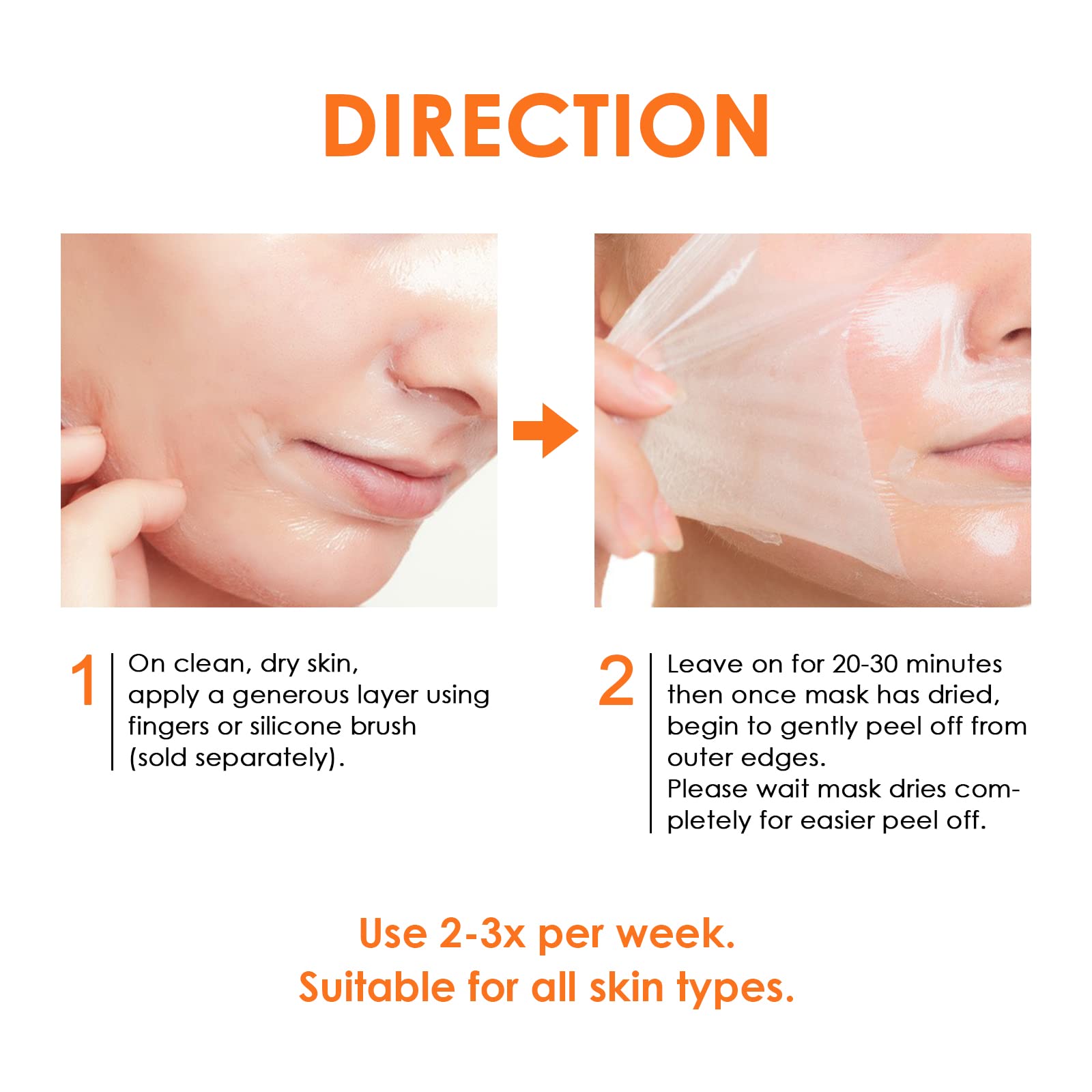 Peel Off Face Mask Blackhead Whiteheads Remover Masks Activated Charcoal Black Mask Purifying Peeling Facial Mask for Nose Pores Removal Cleansing Acne with Brush and Pimple Extractor Tools