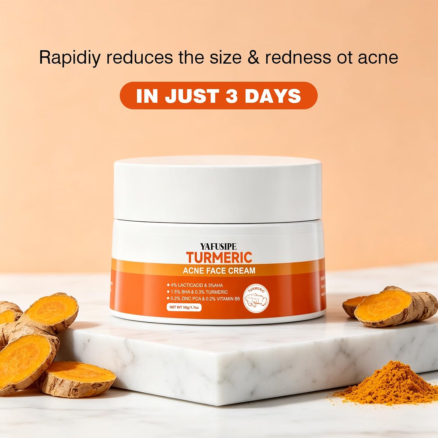YAFUSIPE Turmeric Acne Cream Pimple Spot Treatment for Face Back Body Butt 1.7OZ