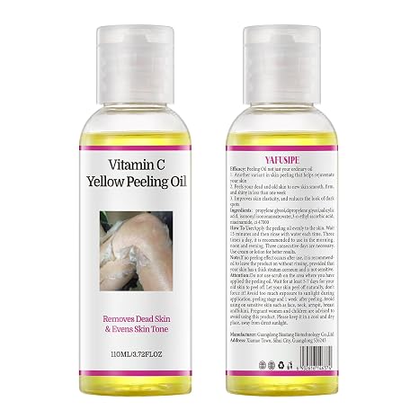 YAFUSIPE VC Strong Yellow Peeling Oil Extra Strength for Dark Skin - Vitamin C Body Exfoliator & Chemical Peel