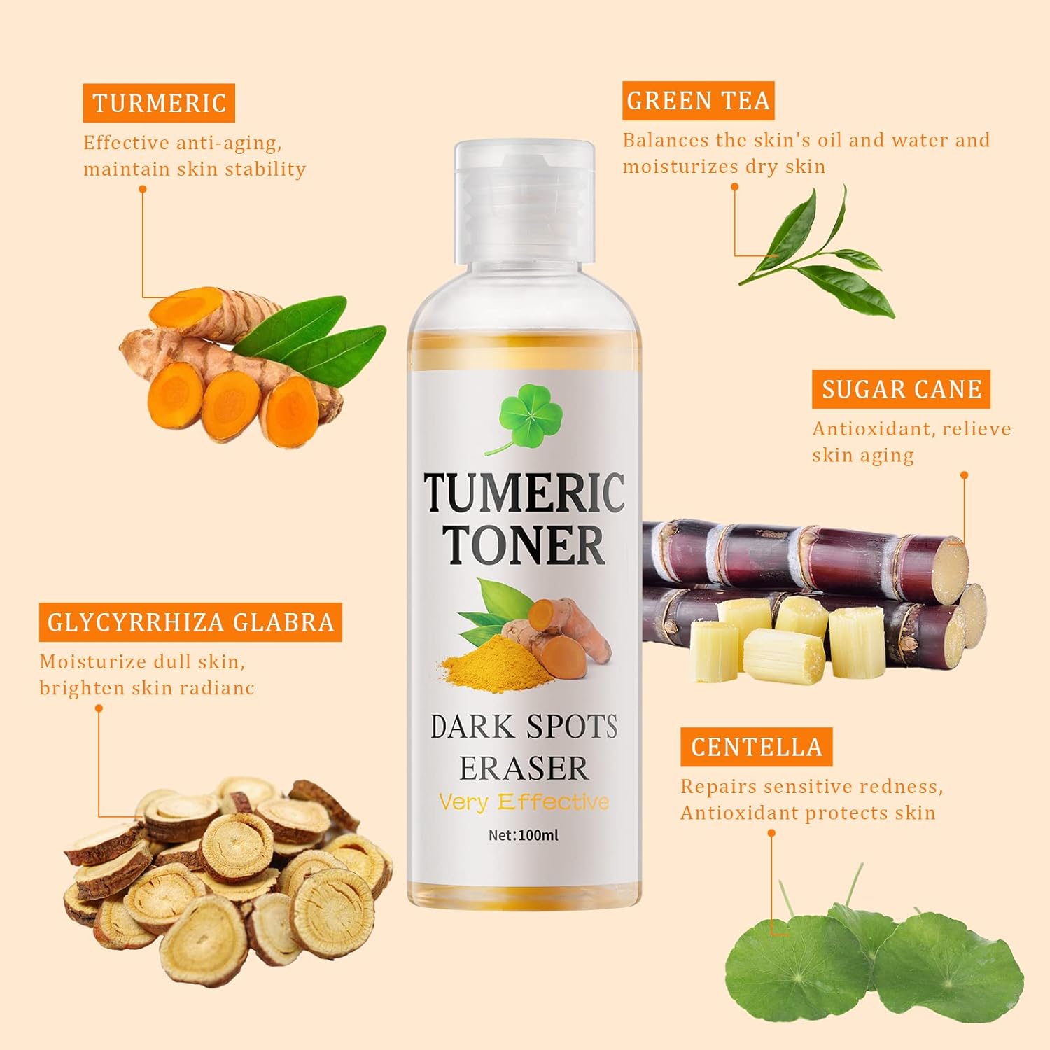 YAFUSIPE Toner for Dark Spots Turmeric Dark Spot Corrector, Facial Toner for Acne Prone Skin, Dark Spot Correcting Hydrating Face Toner for Women Moisturizing for All Skin Type- 3.4 OZ
