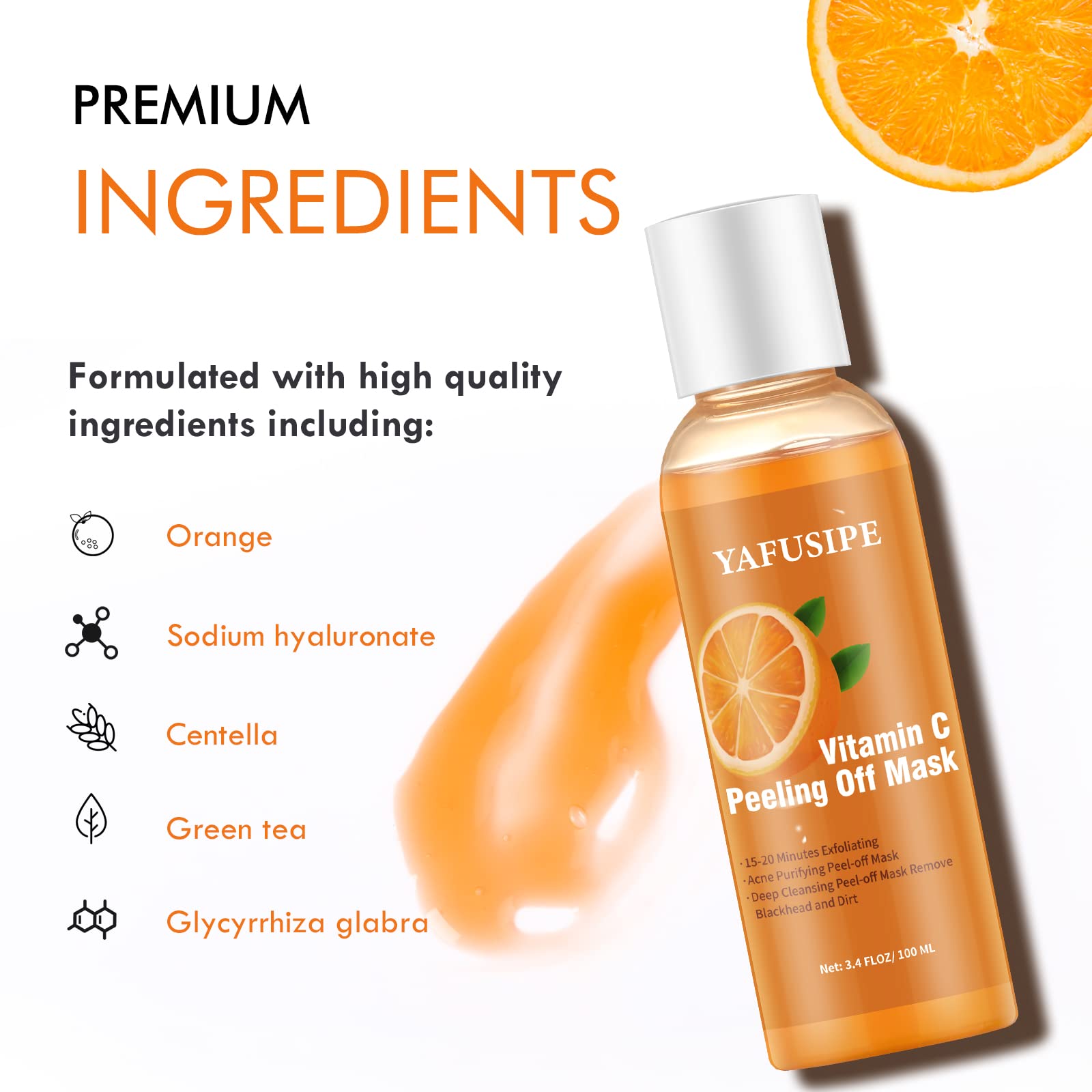 Peel Off Face Mask Blackhead Whiteheads Remover Masks Activated Charcoal Black Mask Purifying Peeling Facial Mask for Nose Pores Removal Cleansing Acne with Brush and Pimple Extractor Tools