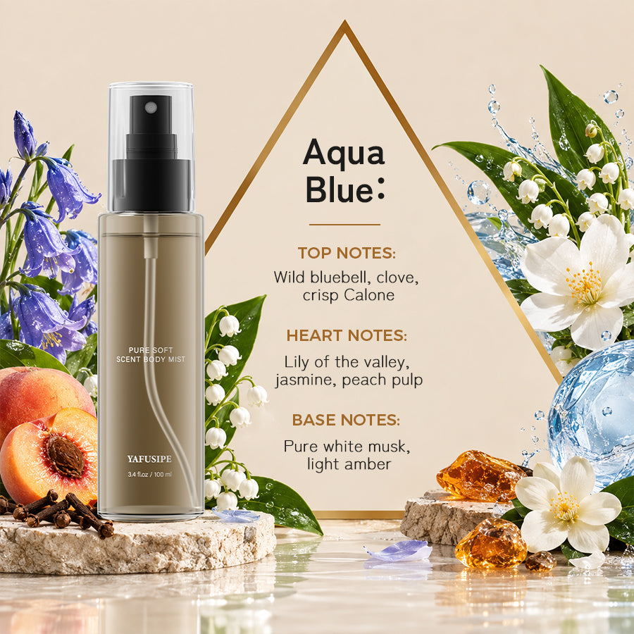 YAFUSIPE Skincare Body Mist Gift Set for Women & Men (6 x 3.4 fl oz / 100ml) – Long Lasting Refreshing Fragrance Body Spray Discovery Kit with 6 Signature Scents for Body, Hair, Clothes & Daily Wear