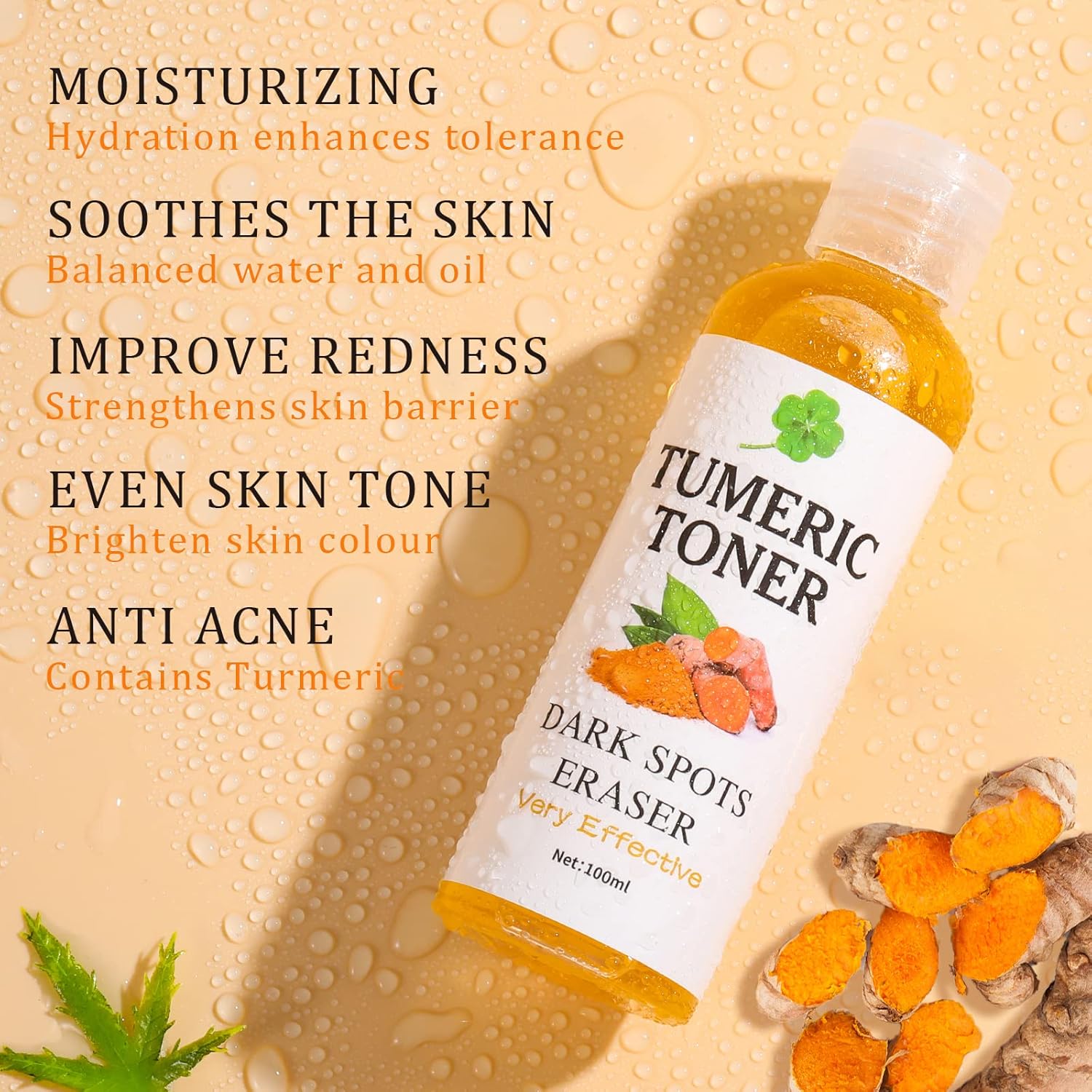 YAFUSIPE Toner for Dark Spots Turmeric Dark Spot Corrector, Facial Toner for Acne Prone Skin, Dark Spot Correcting Hydrating Face Toner for Women Moisturizing for All Skin Type- 3.4 OZ