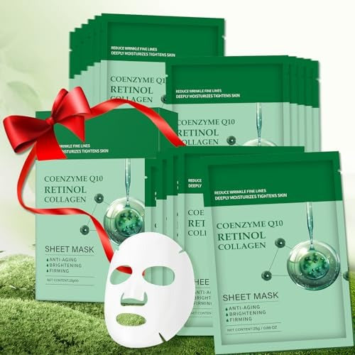 Face Mask Skin Care Hydrating Anti Aging Facial Mask Hyaluronic Acid Sheet Pack Deep Moisturizing Hydration Facemask Sheets for Women SkinCare Beauty Smoothing Rejuvenating Growing Gifts10 Sheets