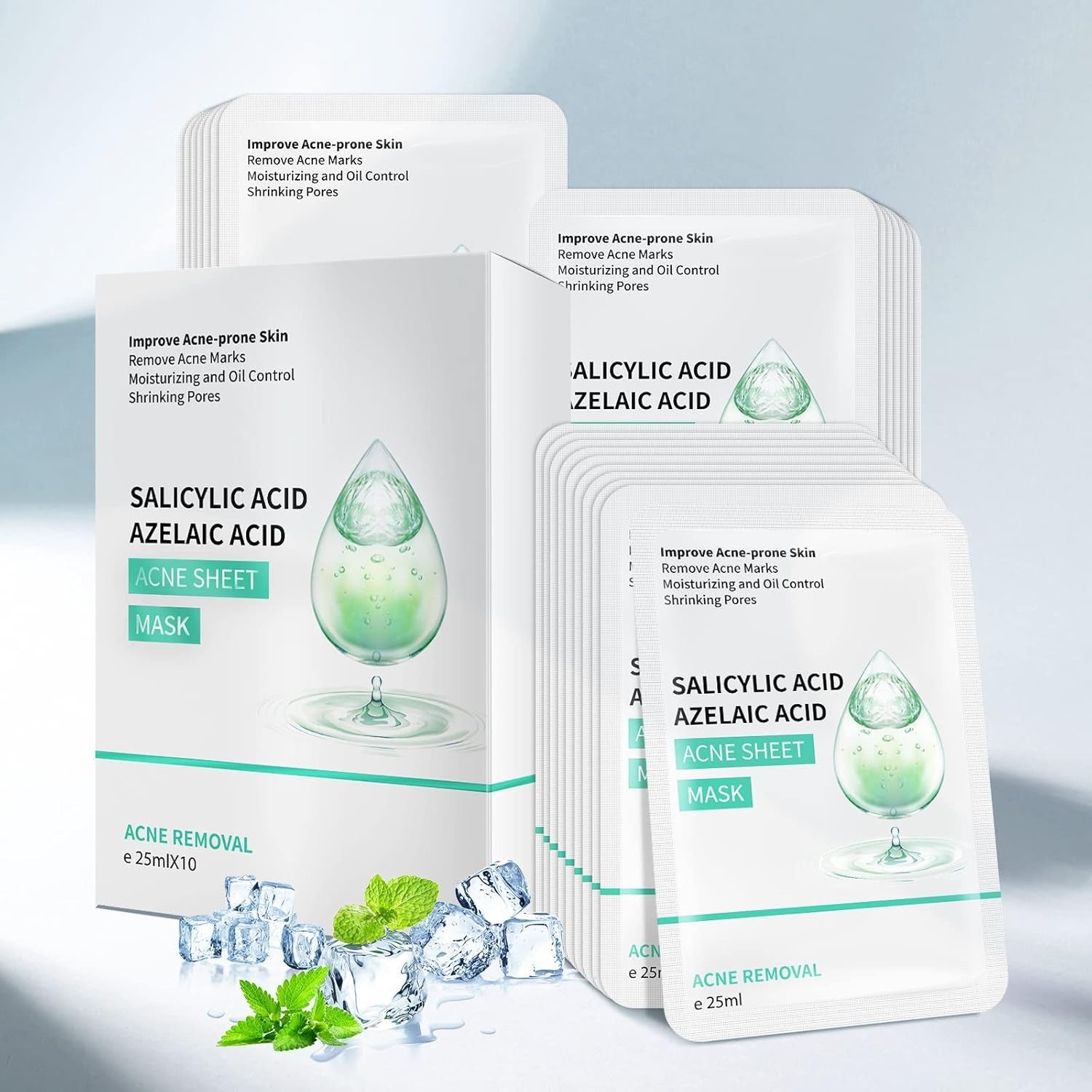 Face Mask Skin Care Hydrating Anti Aging Facial Mask Hyaluronic Acid Sheet Pack Deep Moisturizing Hydration Facemask Sheets for Women SkinCare Beauty Smoothing Rejuvenating Growing Gifts10 Sheets