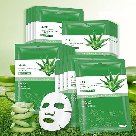 Face Mask Skin Care Hydrating Anti Aging Facial Mask Hyaluronic Acid Sheet Pack Deep Moisturizing Hydration Facemask Sheets for Women SkinCare Beauty Smoothing Rejuvenating Growing Gifts10 Sheets